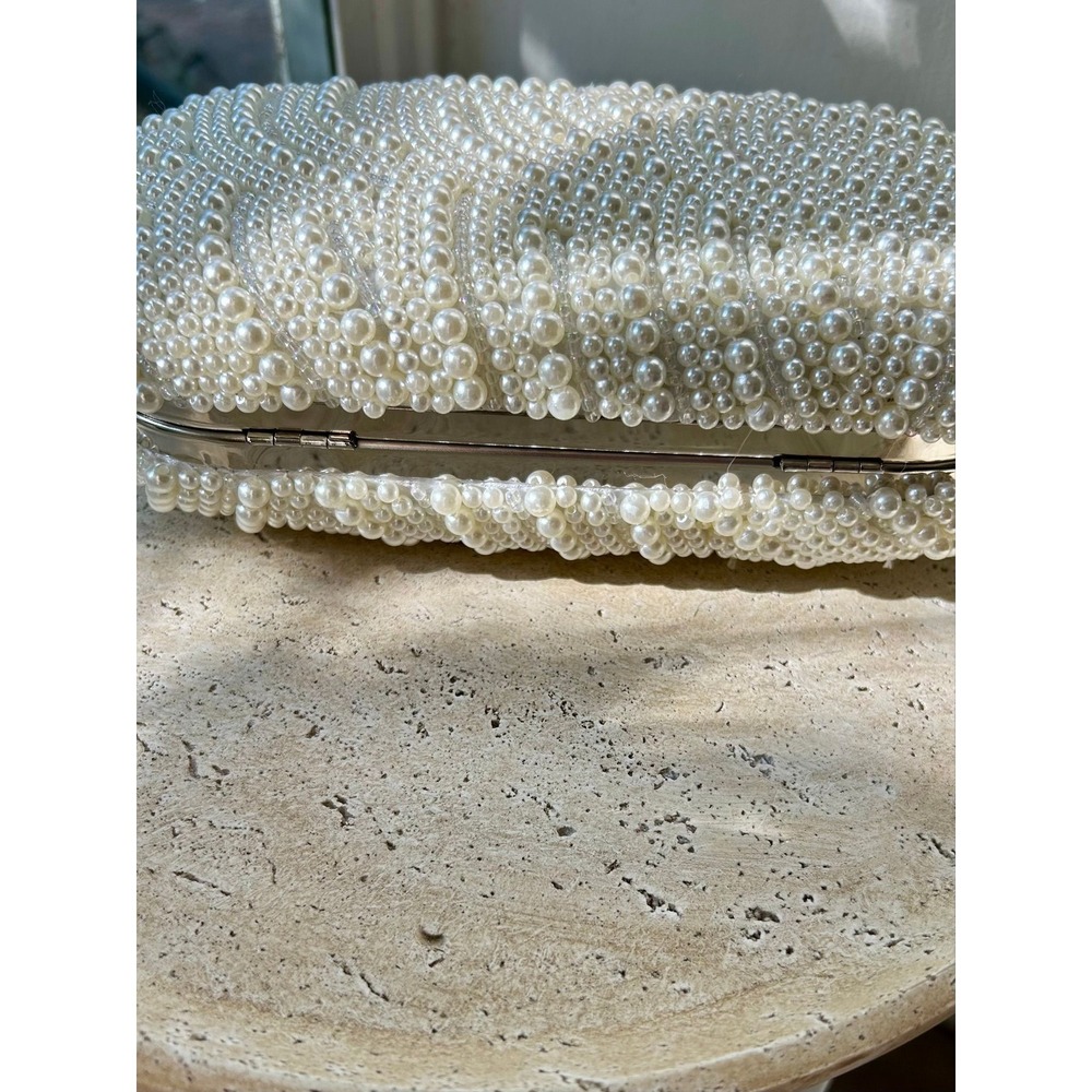 Midnight Champagne Pearl Clutch | Ivory Pearl Bridal Clutch - Picture 6 of 6